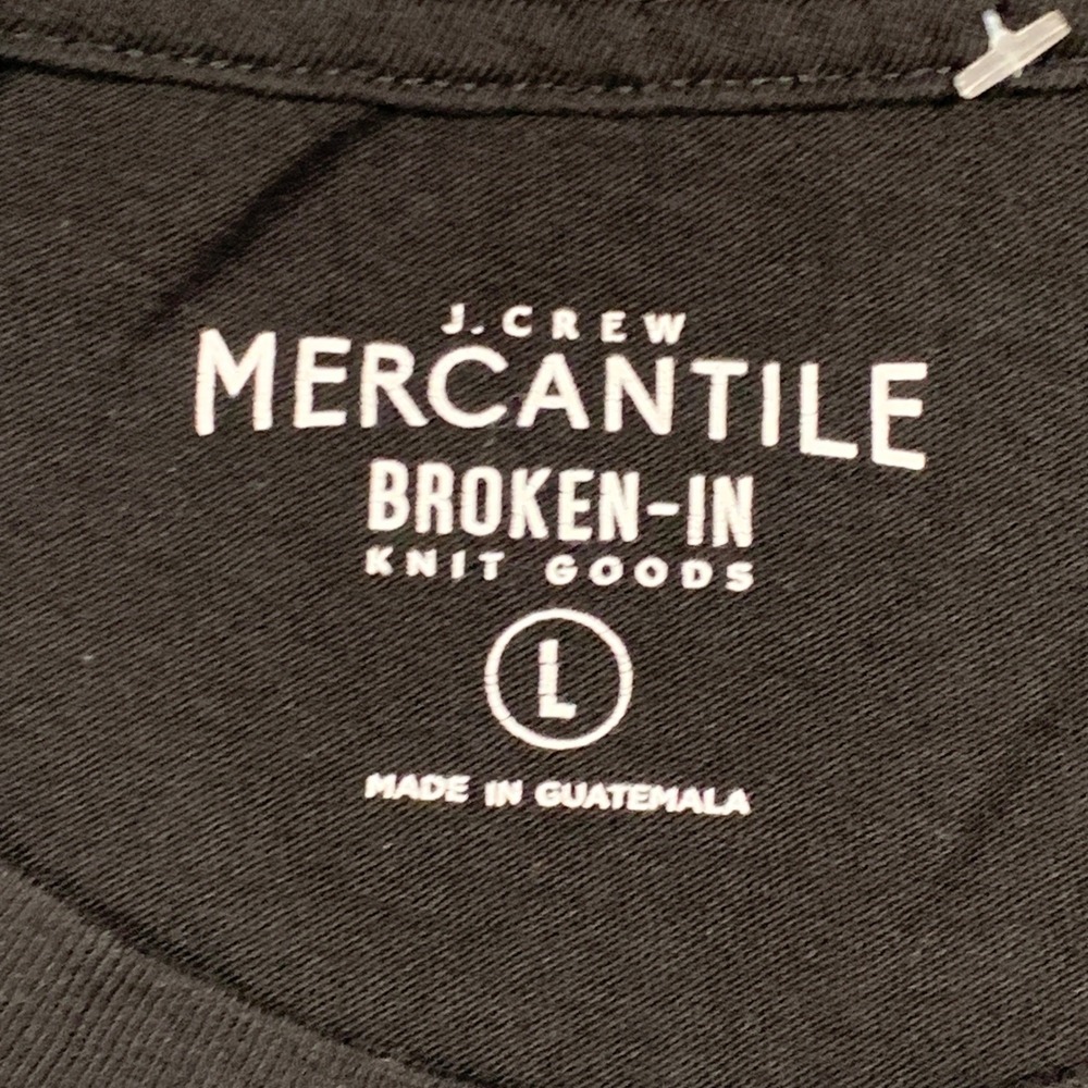 J.Crew Mercantile T-Shirt Women Large Black Broken-In Knit Cotton Crew Neck Tee